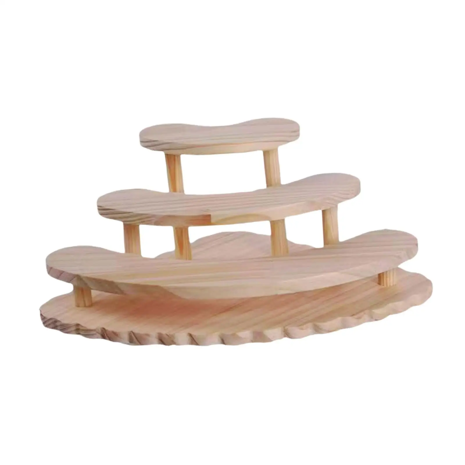 파티 공예 입상용 목재 디스플레이 라이저 스탠드 3 레이어 스토리지 랙