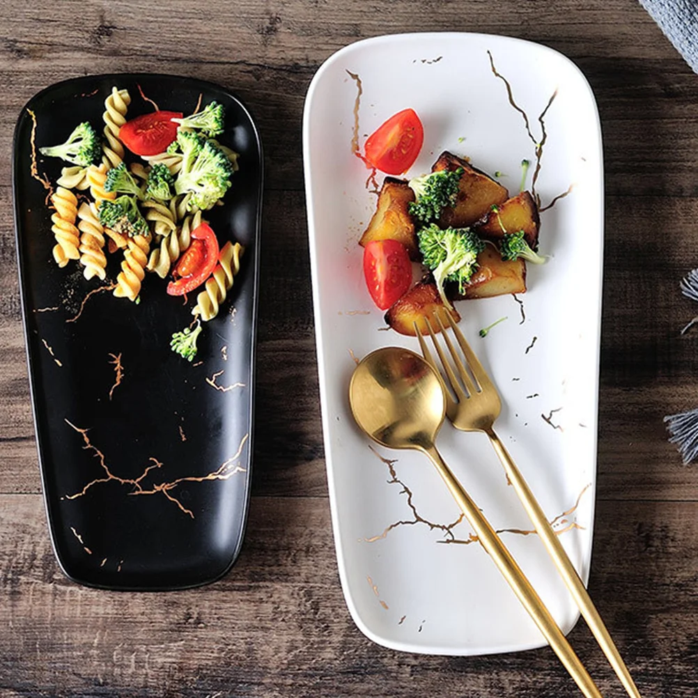 تخدم صينية رخامية طبق حلوى صغير نمط مجوهرات أدوات مائدة عشاء من السيراميك