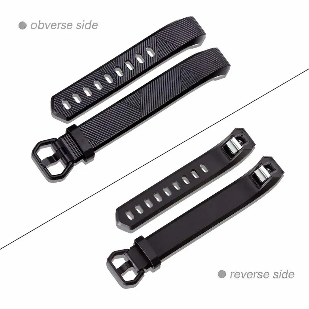 Silicone replacement strap compatible with Fitbit Alta / Alta HR - Black