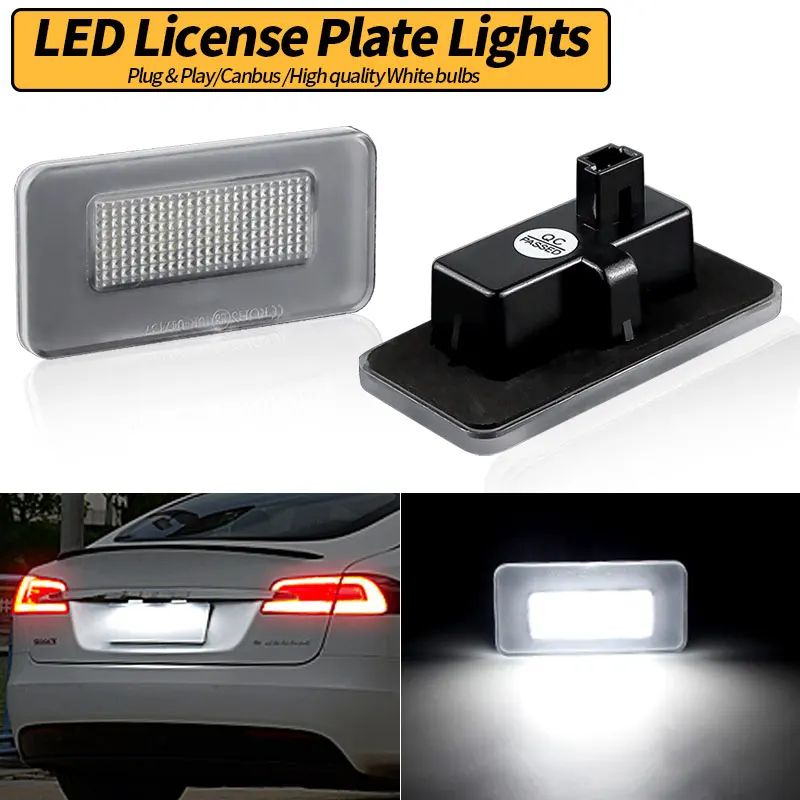 New Car Error Free Led License Number Plate Lamp Licencia Placa Light For Tesla Model X Crossover 2016-up Model S 2017-up TSLA