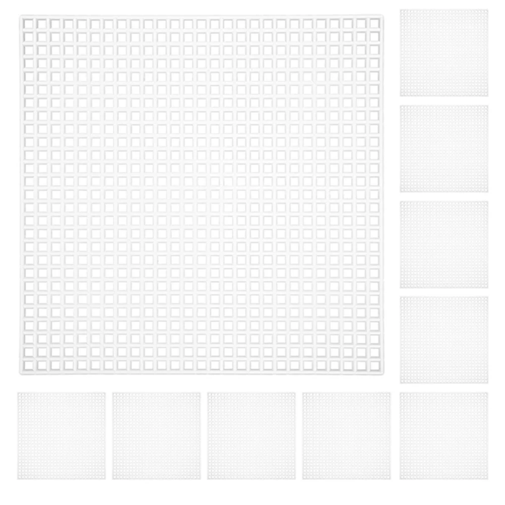 

10Pcs Plastic Mesh Canvas Sheets 20x20cm Square Clear for Embroidery Cross Stitch DIY Craft Needlework Supplies