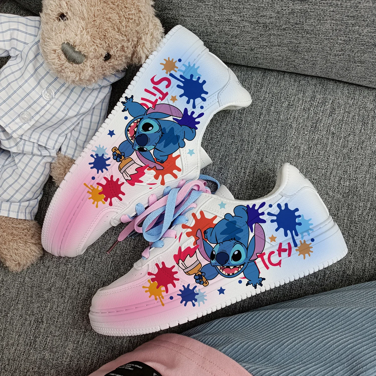 New Disney cartoon girls Stitch princess cute Casual shoes antiscivolo soft bottom scarpe sportive per regalo ragazza