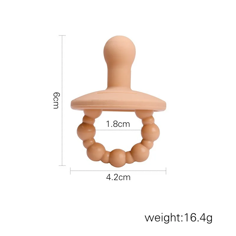 2PC Silicone Cartoon Smiley Baby Teether With Leaf Pendant Infant Emotional Soothing Chewing Safe Teething Baby Pacifier Holder