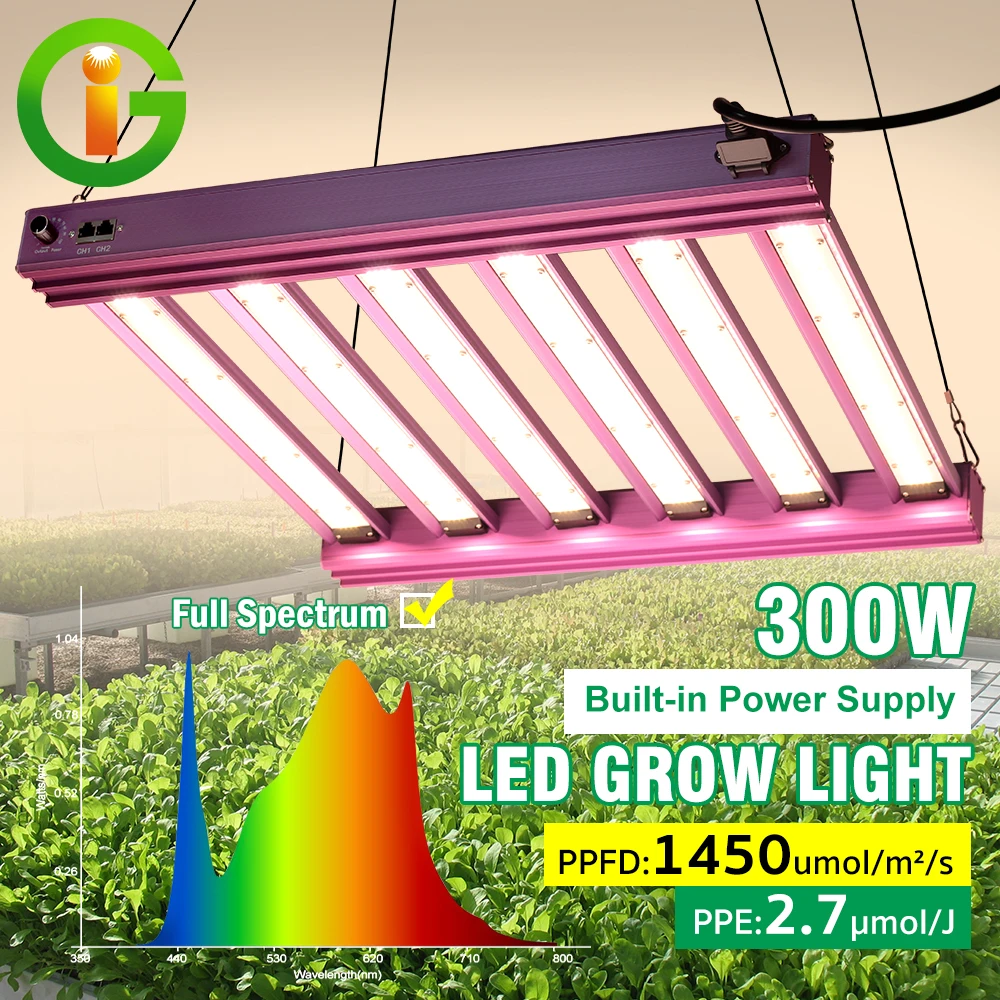 200W 300W Dimmable Full Spectrum LED Grow Light Bar Professional Greenhouse Grow lamp For Indoor Plants