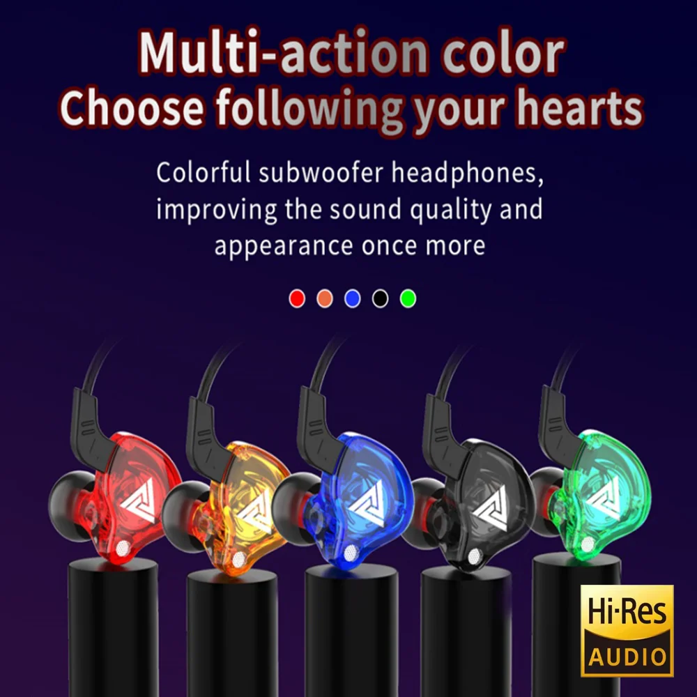 AK6 Copper Driver HiFi Wired Earphone Race Sport Headphone Bass Stereo Headset Music Earbuds 3.5MM In Ear With Mic