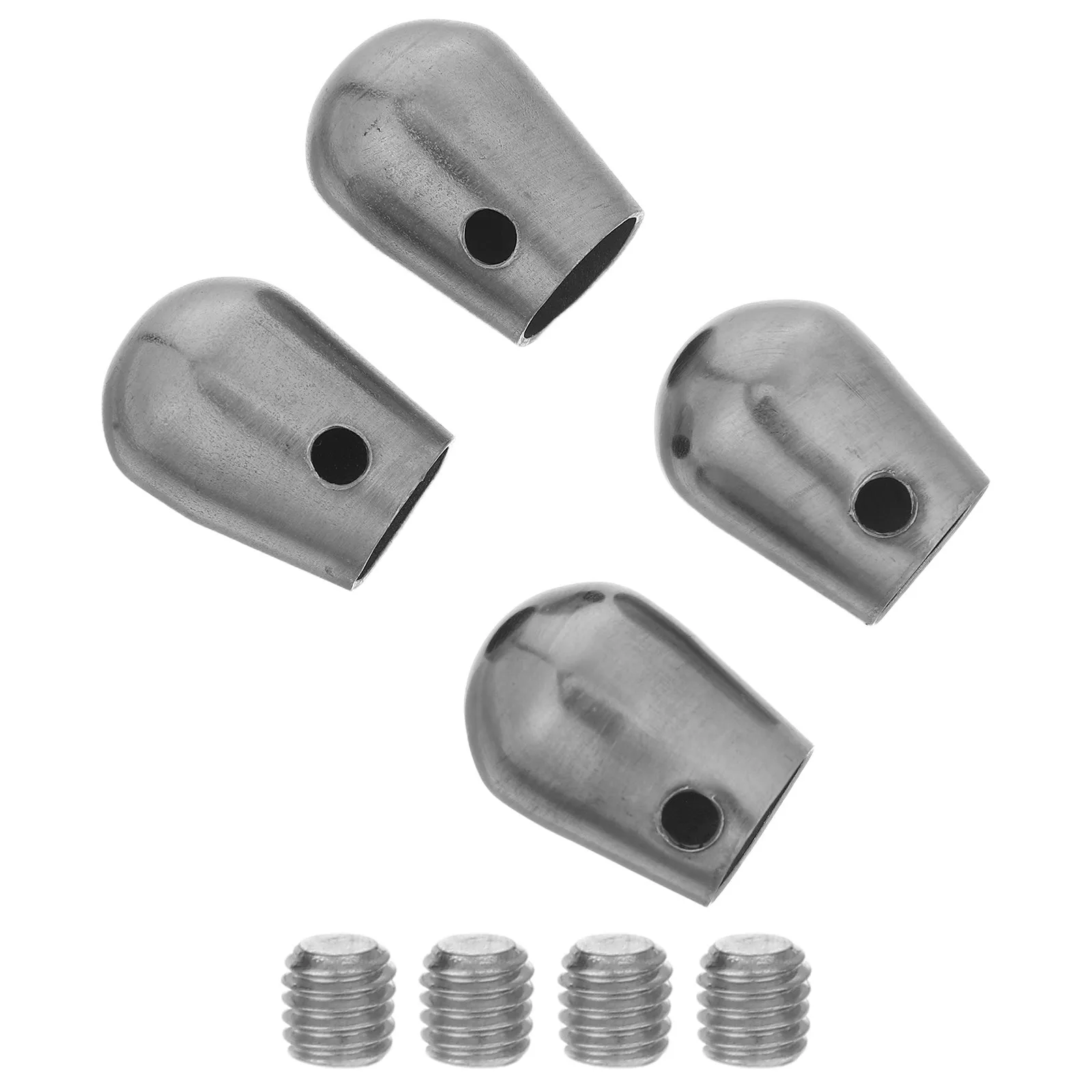 4Pcs Handrail End Caps Stair Railing Accessories Stainless Steel Brushed Finish Tube Plugs Secure Staircase Safety