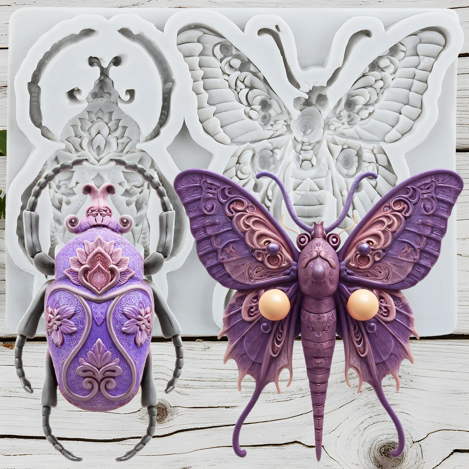 Butterfly Silicone Molds Beetle Fondant Cake Decorating Tools Cupcake Topper Chocolate Candy Craft Gum Paste Polymer Clay