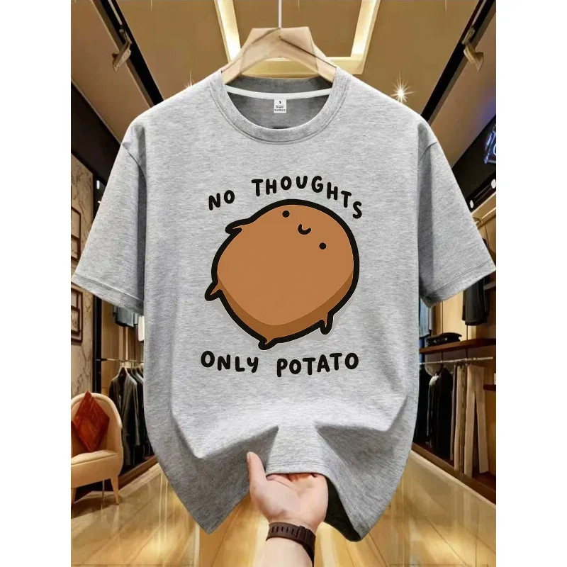 Cute Potato Pattern Pure Cotton Printed Men's and Women's Fashionable Loose Short Sleeved New Personalized Casual T-shirt