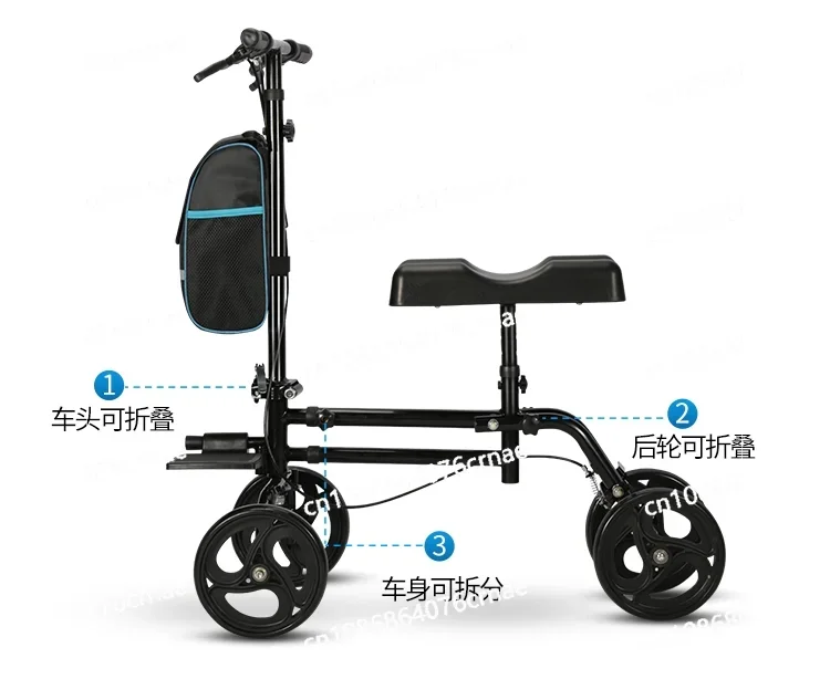 Elderly Can Sit, Special for Young People, Hand Support for One Foot, Fracture Aid for Driving, Four-wheel Crutches, Walker