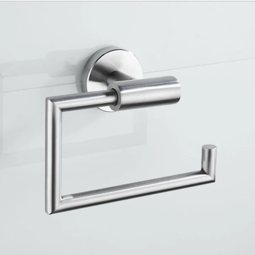 

Stainless Steel Toilet Paper Holder Silver Wall-Mounted Bathroom Towel Rack Compact Easy to Install Paper Towel Holder
