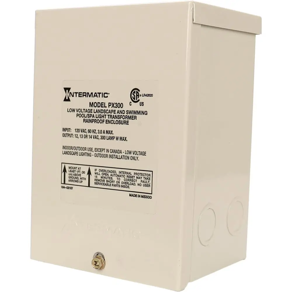 | Transformador para Luces de Piscina PX300 de 300W, 12V, 13V, 14V - Para Luces de Piscina/Spa, Luces Sumergibles, Luces para Exteriores - Seguridad Mejorada
