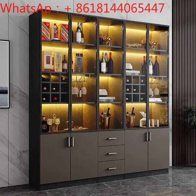 

Glass door wine cabinet wine rack home living room dining cabinet high-end display cabinet modern simple storage