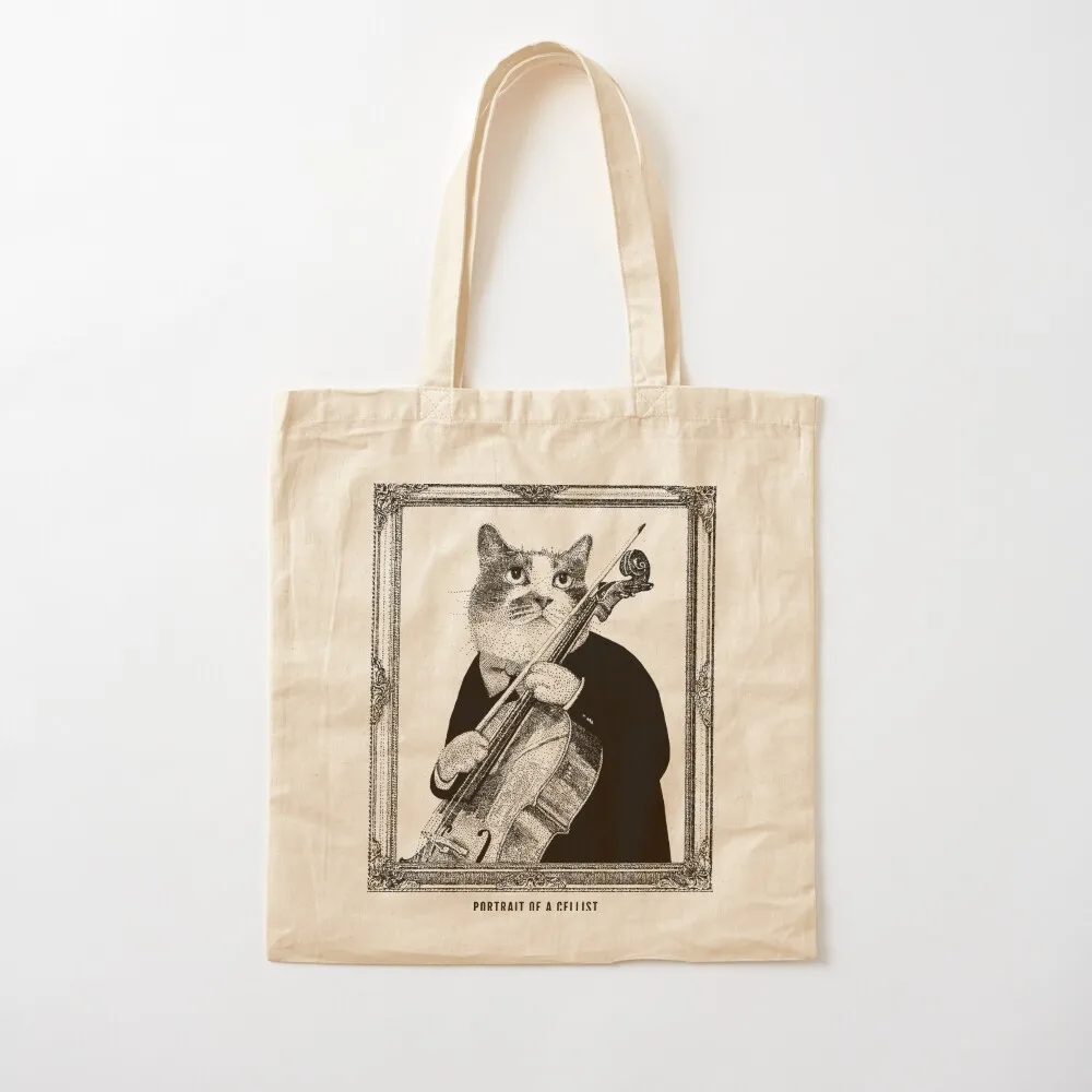 cello cat Tote Bag tote bag screen canvas tote bag hand ladies