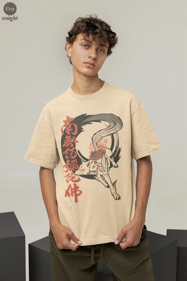 Unisex Okami Amaterasu Ink T-Shirt - Mythical Wolf Deity Top