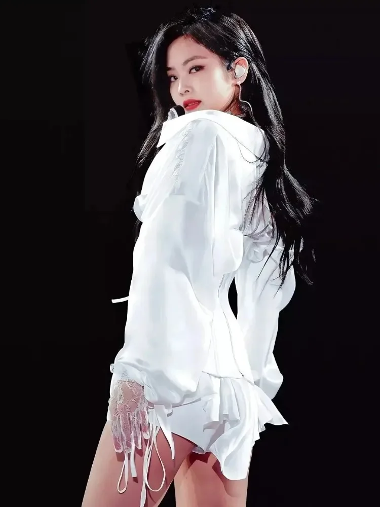 Jennie Idols K-pop Dancer Outfit Women Sexy Concert Outfits Hip-Hop Street Dancewear Korean Performance Costume Designer Clothes