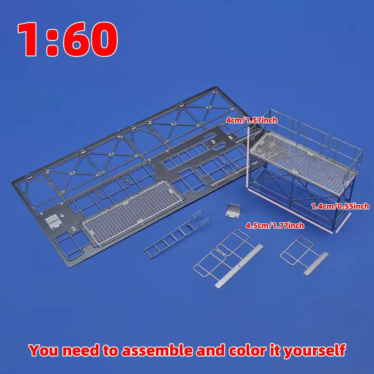 1/60 PE Scale Model Kit Maintenance Ladders Climbing Ladder Scaffold Computer Sand Table Diorama Models for Robot Mech Model PG view 3