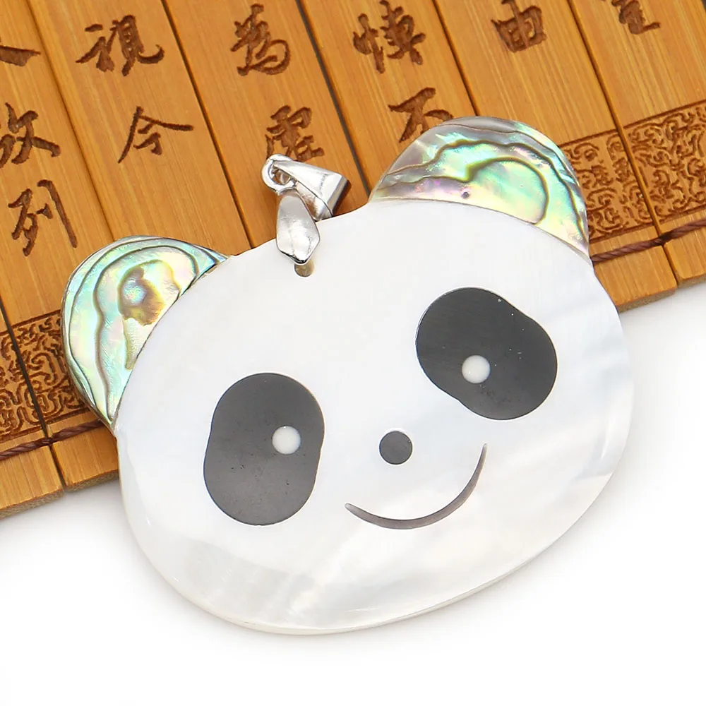 

1 Pc Cute Animal Shape Natural Shell Pendants Abalone Shell and Black Shell Splicing Charms DIY Necklace Key Chain Jewelry Gift