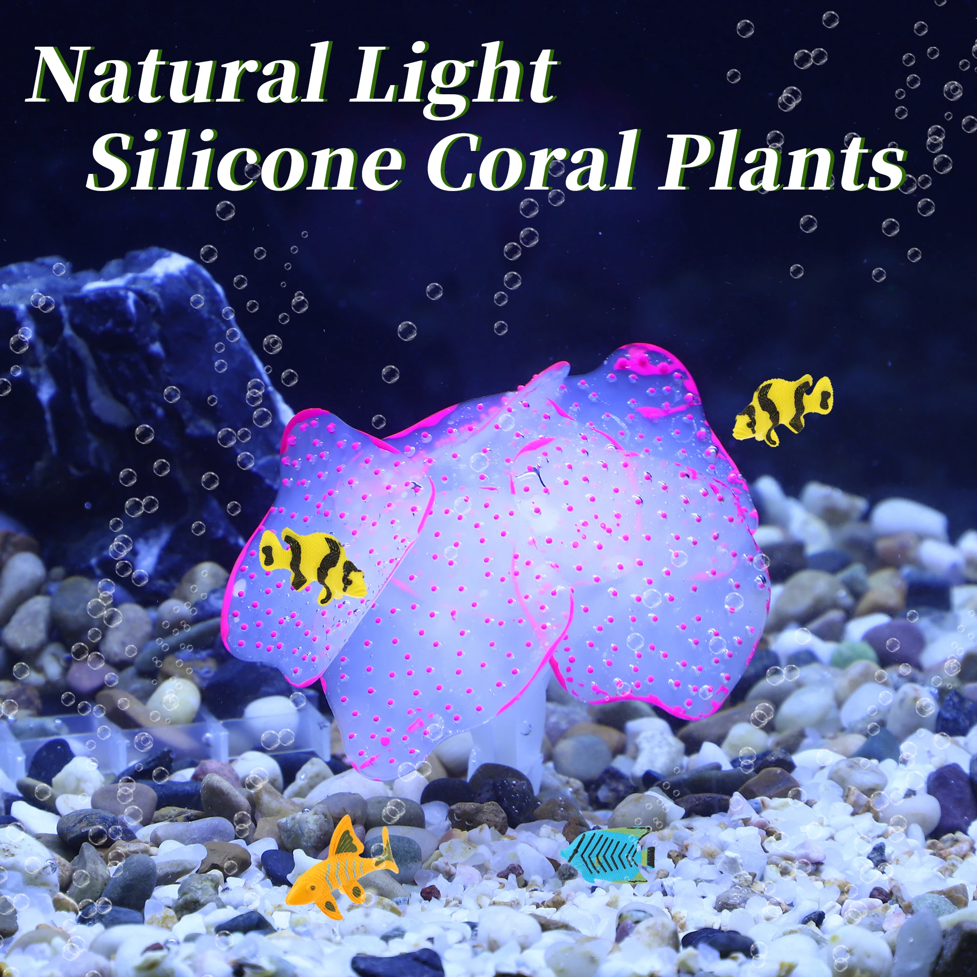 UXCELL Aquarium Artificial Coral Ornament Accessories Decorative Glowing Fish Tank Decor with Sucker Undersea Water Plants