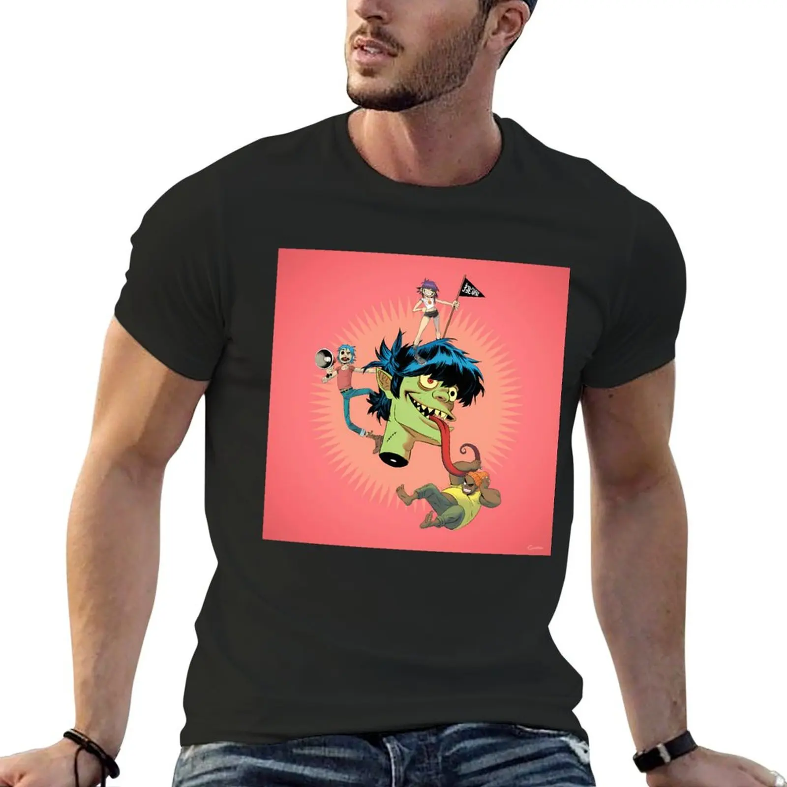 

Gorillaz T-shirt sports fans sweat fitted t shirts for men