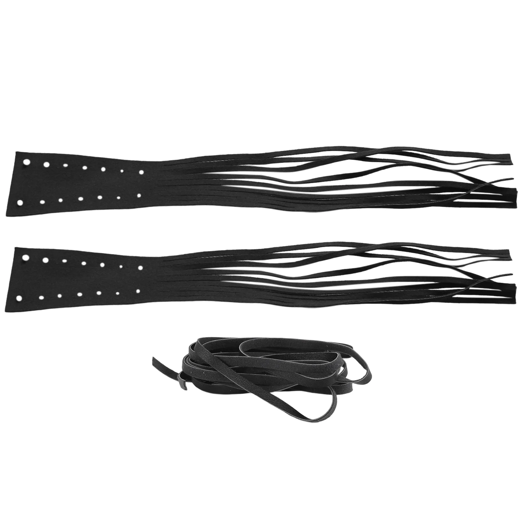 Motorcycle Black PU Leather Brake Lever Covers Biker Clutch Fringe Tassels for Cruiser Chopper Bobber Chief