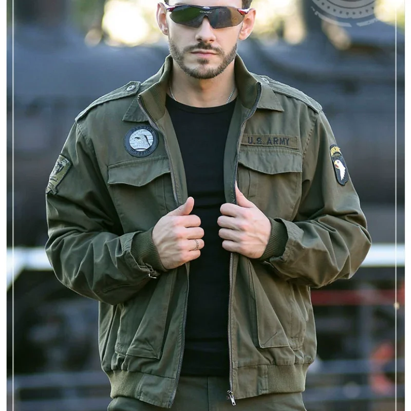 

Outdoor Camouflage Suit Tactical Top Military Fan 101 Airborne Division Flying Suit Men's Jacket Spring and Autumn