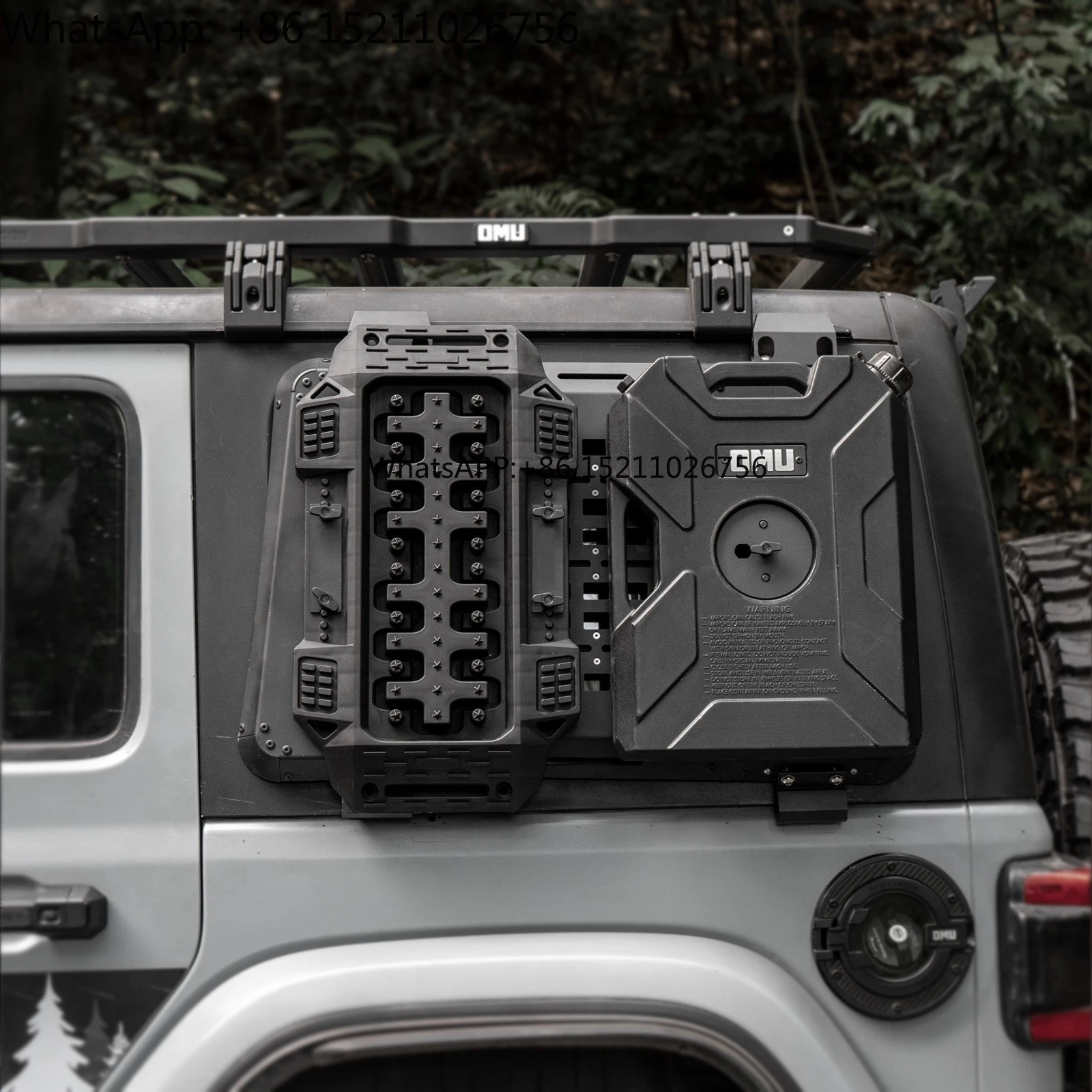 Aluminum Rear Window Molle Panel with 10L Tank&Recovery Board for Jeep Wrangler JL Multi-functional Storage Panel Accessories