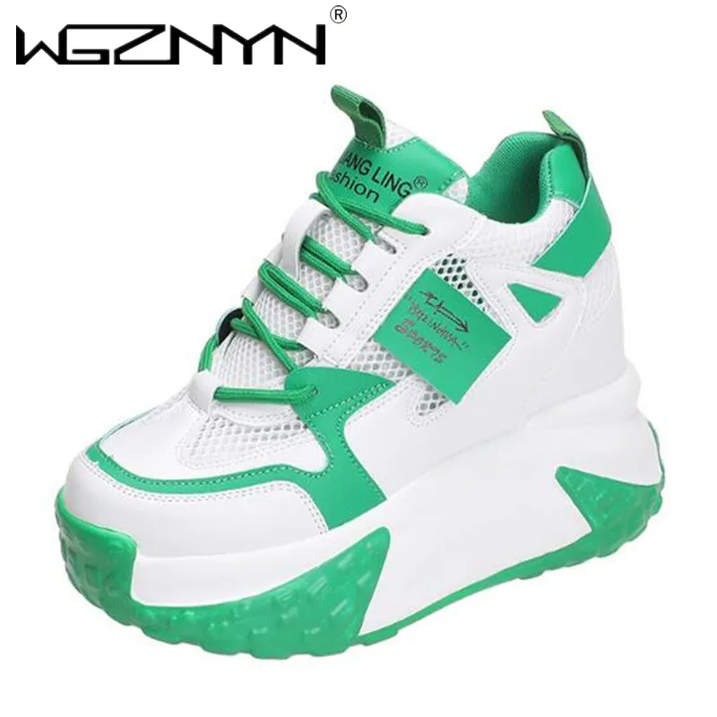 High Platform Sneakers Women 2024 Thick Sole Sports Ladies Trainers Vulcanized Shoes Woman Chunky Sneakers Zapatillas Mujer 10CM