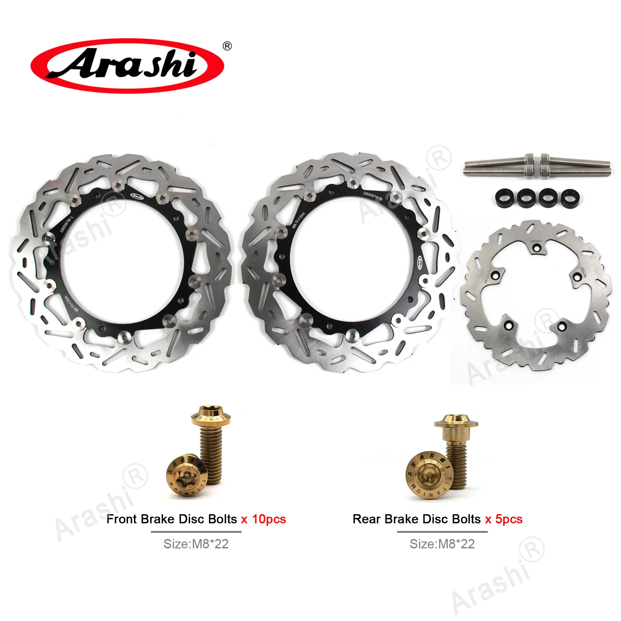 

Arashi CNC Brake Disc Bolt Set F​or BMW R1200GS 2013 - 2018 / R 1200 GS ABS 2014 2015 2016 2017 2018 Front Rear Rotor Disk