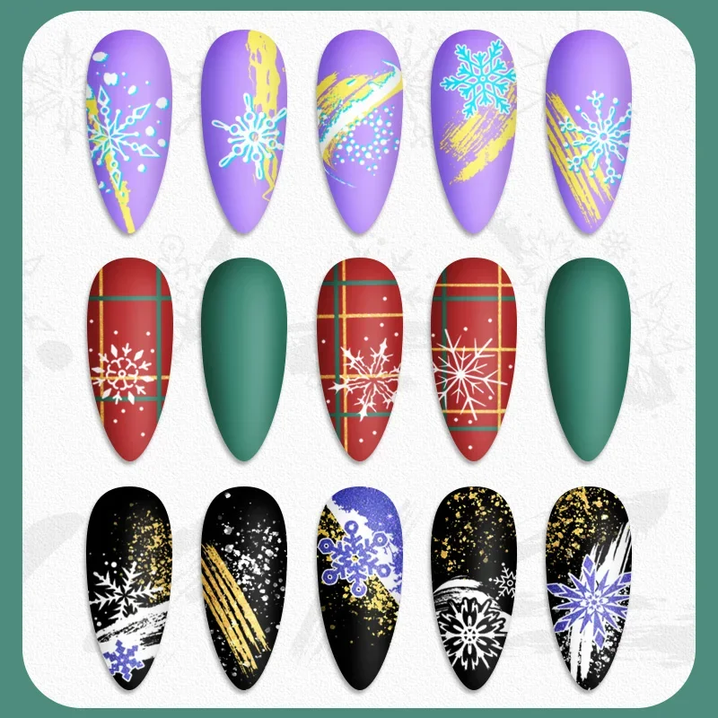 BORN PRETTY Christmas Stamping plate Snowflake Santa Claus Pattern Nail Stamping Template Christmas Tree Image Plate