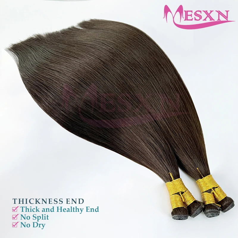 MESXN جودة عالية عبقرية خصلة شعر بشرية حزم سميكة جدا الأوروبي ريمي شعر طبيعي تمديد 12 "-24" يمكن مجعد