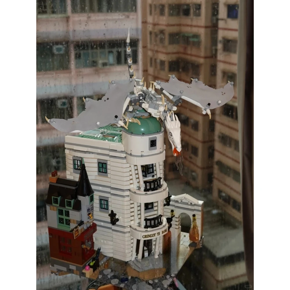 طقم نماذج عرض الشارع من مدن البنك مجموعات مكعبات بناء متوافقة مع جزيئات ليغو مناسبة لهدايا عيد الميلاد 76417