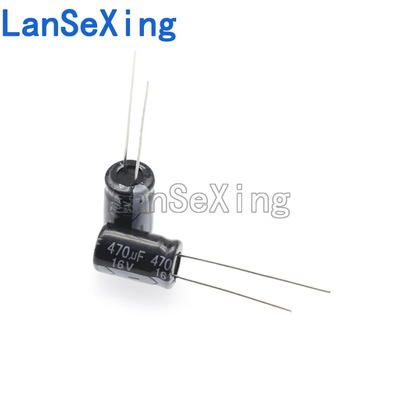 16v470uf electrolytic capacitor with a volume of 8 * 12 electronic components 16v 470 microf inline aluminum electrolytic capaci