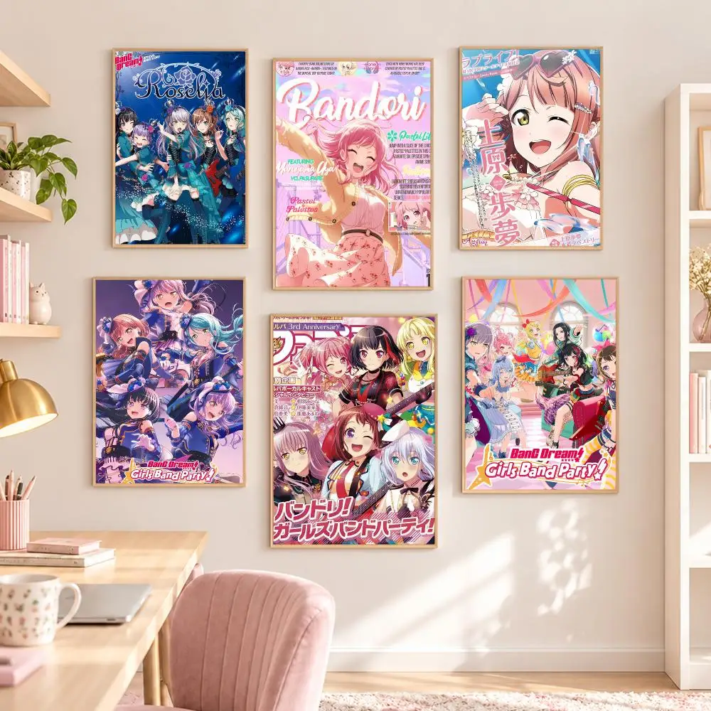 Anime LoveLive! Nijigasaki High School Idol Club Poster Self-adhesive Waterproof Paper Sticker Coffee House Bar Room Wall Decor