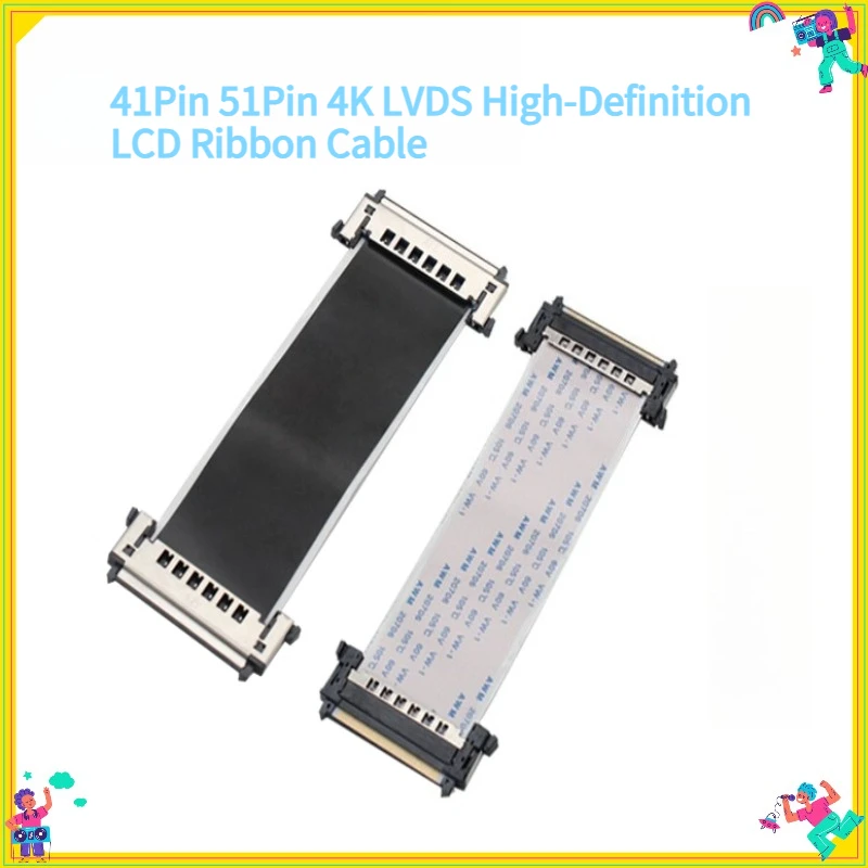 41Pin 51Pin 4K High-Definition LVDS LCD Ribbon Cable AWM 20861 20706 105C 60V VW-1 V-by-One FFC FPC Dual Head for Display Connec