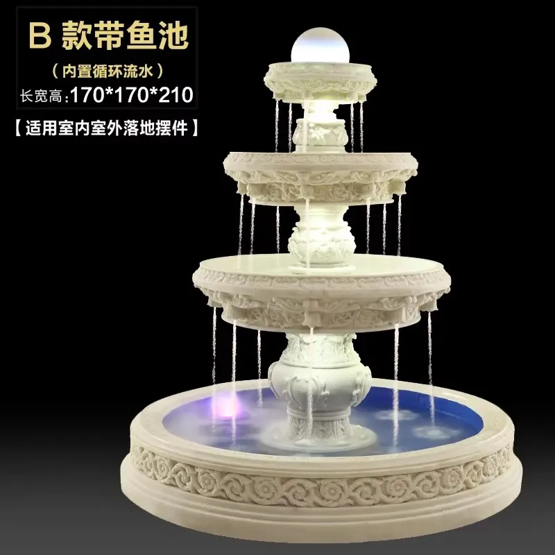 BJ-23  European Floor Circulation Fountain Angel Sculpture Interior Decoration Wishing Pond Fairy Garden