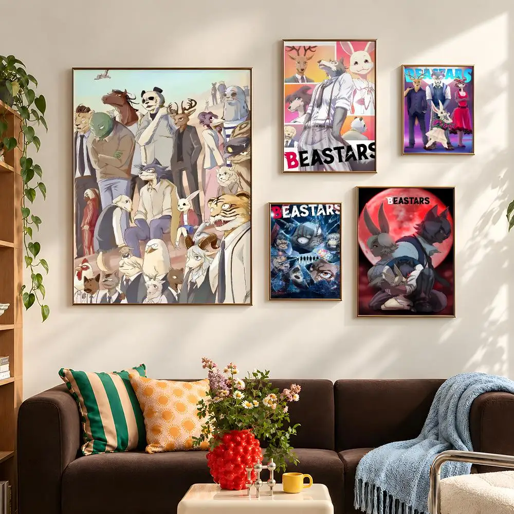 Anime BEASTARS Legoshi Haru Poster Self Adhesive PP Wall Art HD Gaming Room Bedroom Living Room Decor Apartment Gift