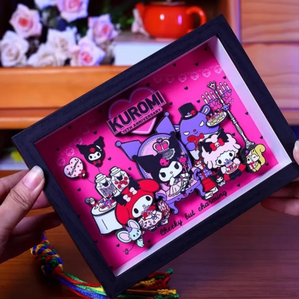 سانريو الأسرة صورة كورومي القرفة ثلاثية الأبعاد مجسمة اللوحة أنيمي الكرتون الطرفية زينة زخرفية هدية عيد ميلاد