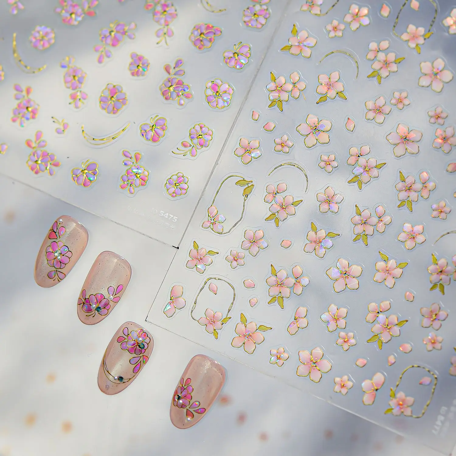 فلاش حالمة قليلا الطازجة الساخن ختم زهرة ملصقات الأظافر عالية الجودة 3D تصميم فن الديكور T-5477 #4
