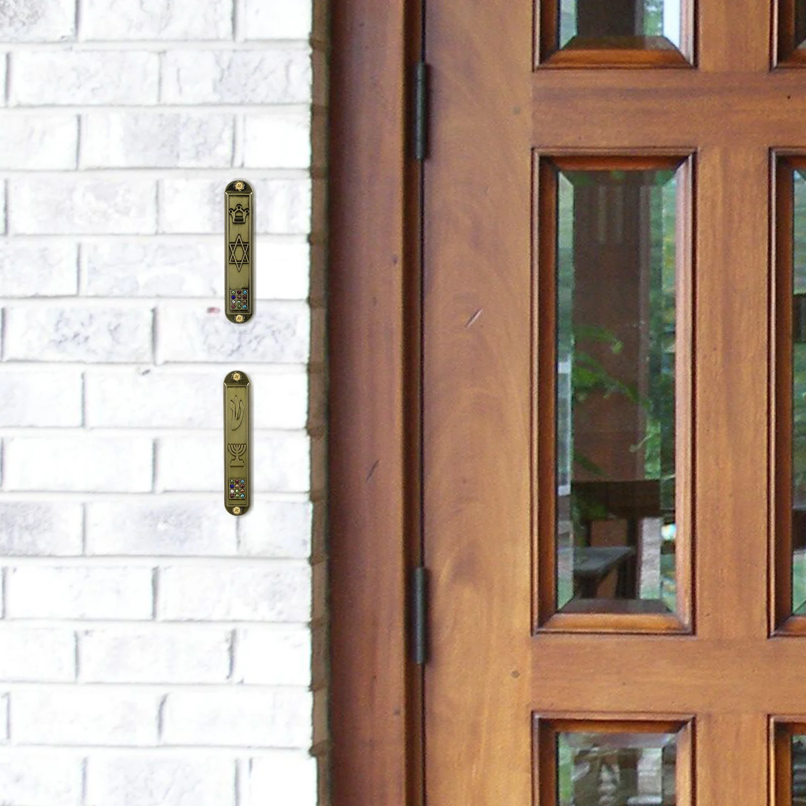 

5pcs Metal Craft Vintage Religious Home Decor Door Blessing Plaque Judaica Symbol Mezuzah Adorn Ornament