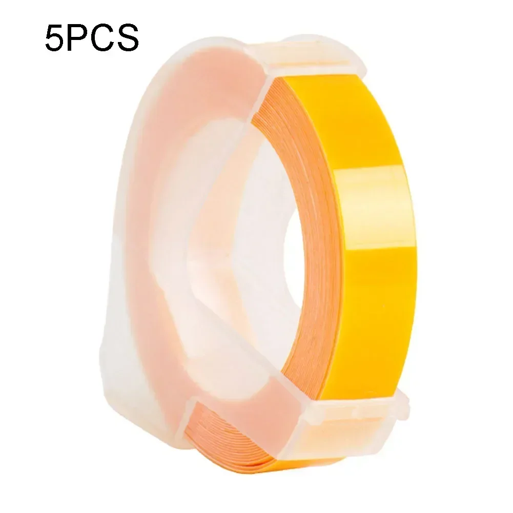 5 peças para dymo 3d fita em relevo 9mm fita de etiqueta compatível para impressora motex para dymo maxi 1755 etiquetador