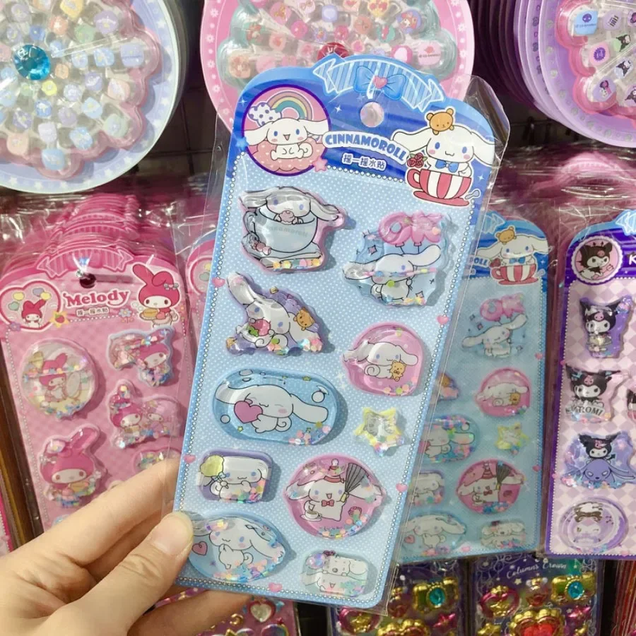 3D Hello Kitty Sticker Hangyodon Cinnamoroll Transparante Jelly Sticker Kristal Leuke Decoratieve Stickers Telefoonhoesjes Diy Speelgoed