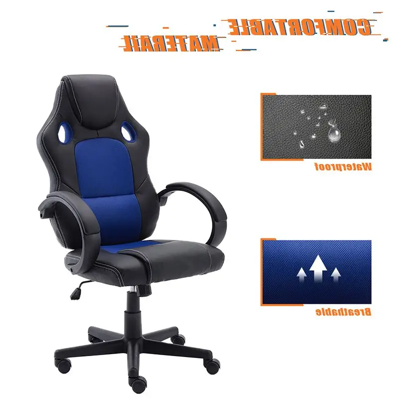 Silla de Gaming para Espalda alta, silla de escritorio, de carreras, reclinable, giratoria para ordenador