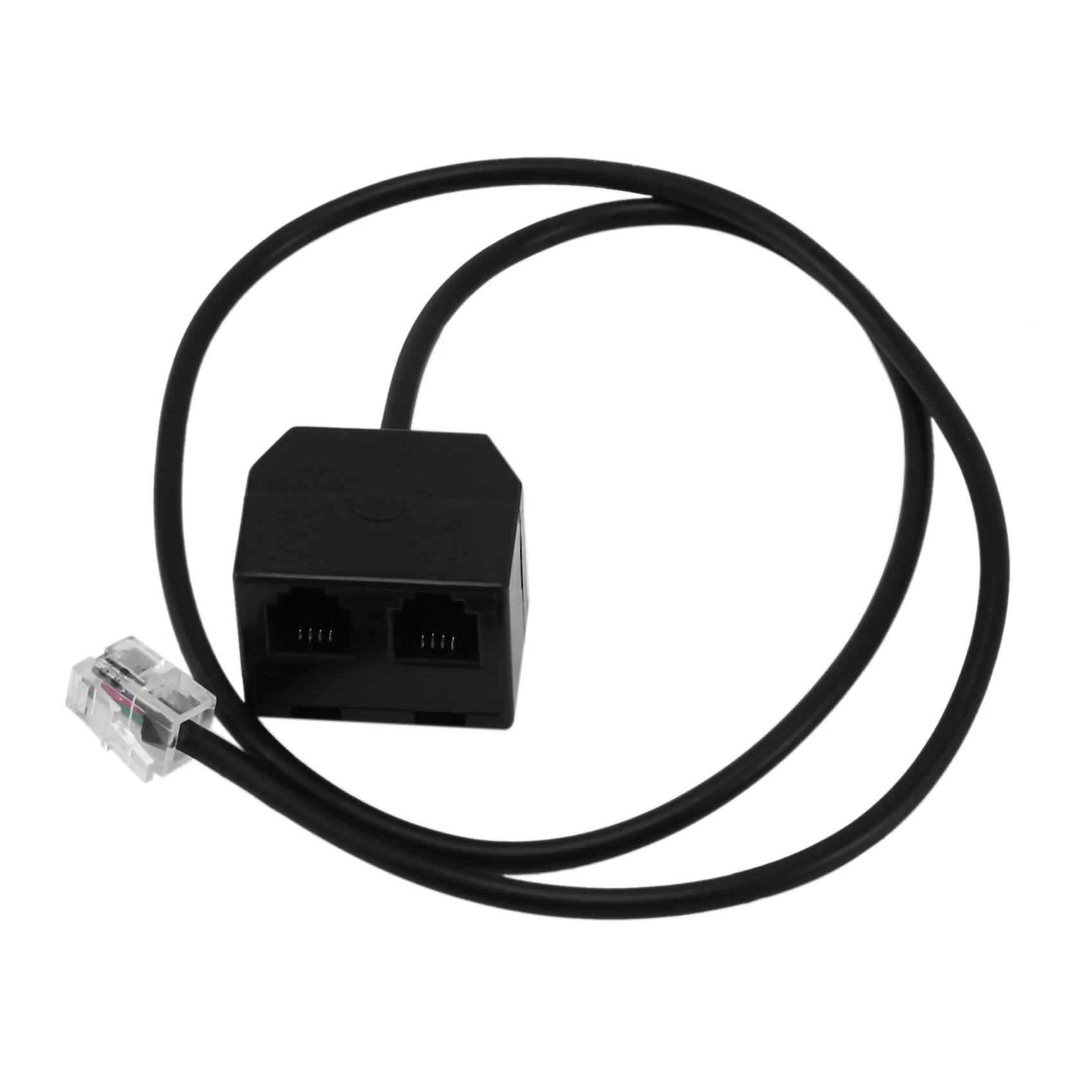 RJ9 4P4C Macho para Dupla Porta Fêmea Conector Telefone Cabo Adaptador, Telefone Cabo De Extensão