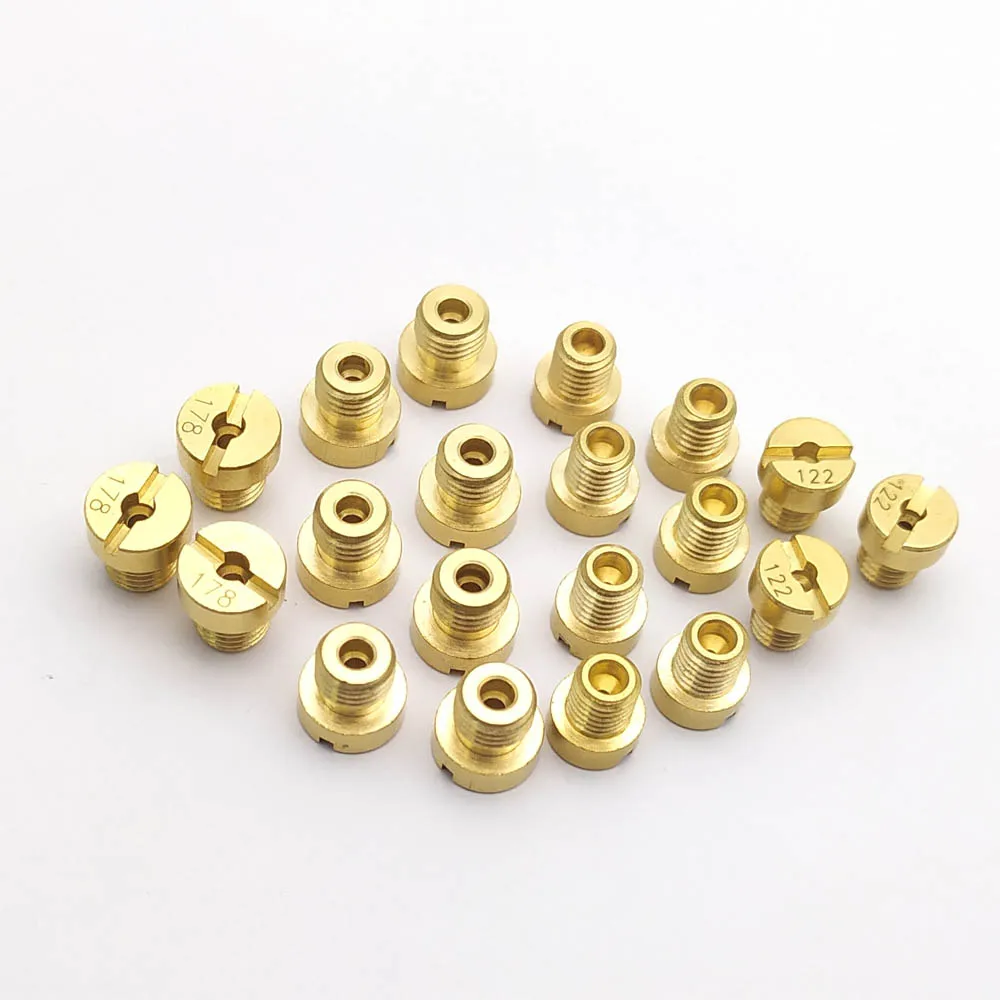 Pack of 10pcs 6mm 5mm Thread Motorcycle Main Jet M6 M5 Kit for DellOrto BGM Motoforce Carburetor Injector Nozzle Size 50-200