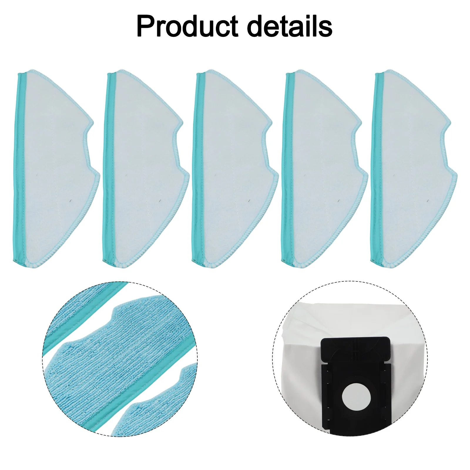 Cleaning Essentials for MEDION for x50 SW MD 2004 Robot Vacuum 5 Mop Cloths and 6 Dust Bags for Optimal Performance