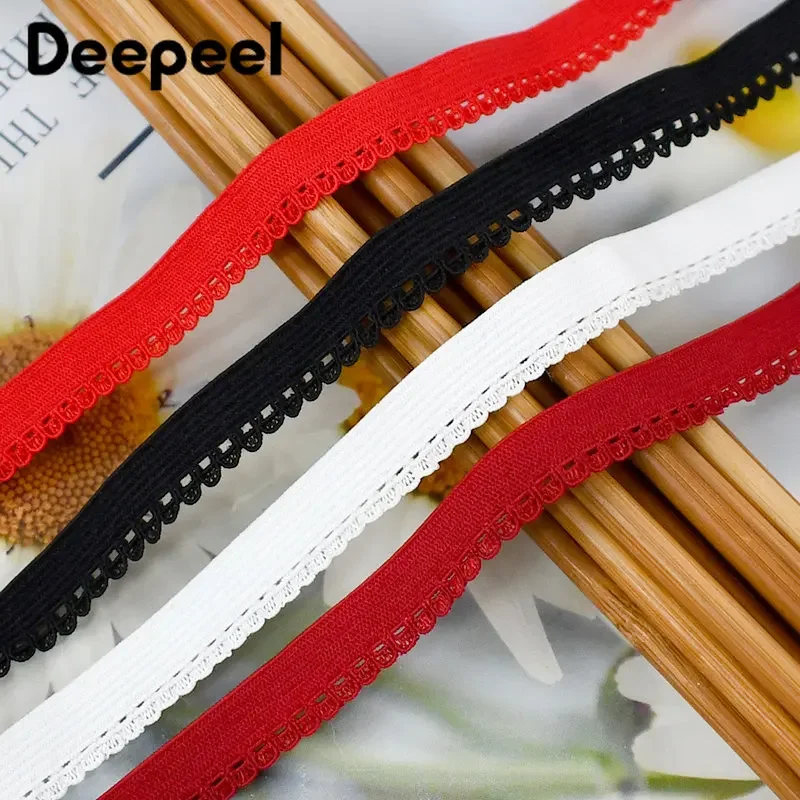 

20/43Meters 10mm Elastic Band Decorative Stretch Ribbon Tape Underwear Clothes Bra Strap Lace Trimming DIY Sewing Accessories