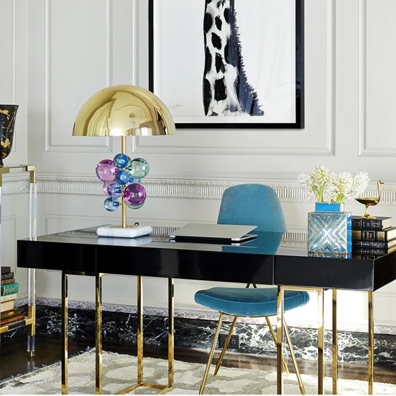 Italian Colored Crystal Spherical Designer's Postmodern Creative Luxurious Living Room and Bedroom Desk Lamp