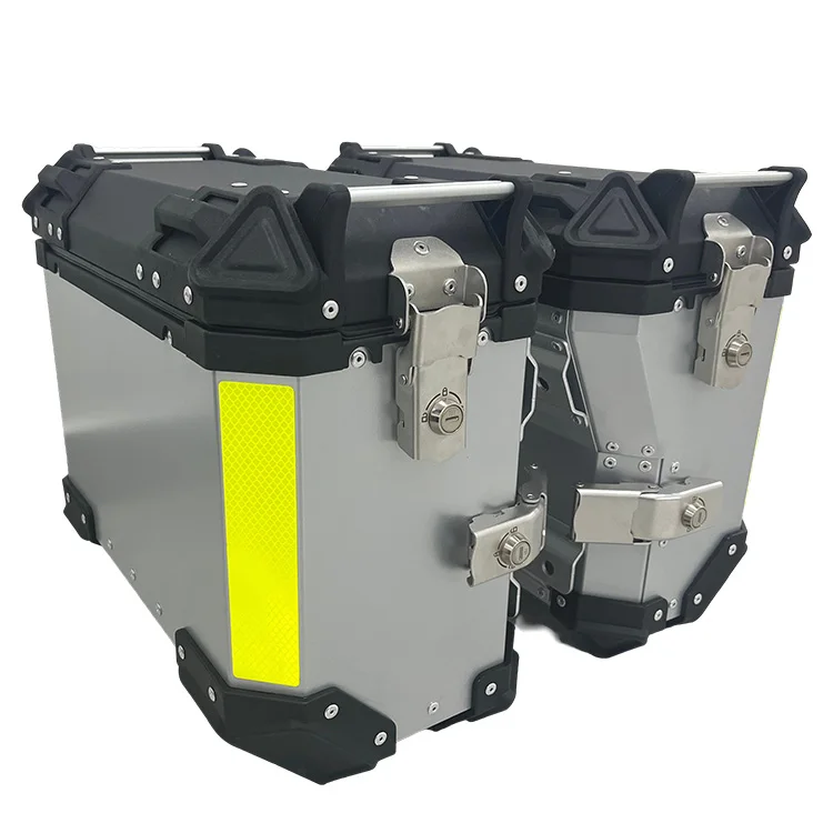 Picture 3: 36L+32L Silver Luggage Side Case Aluminium Side Box Motorcycle Saddle Boxes