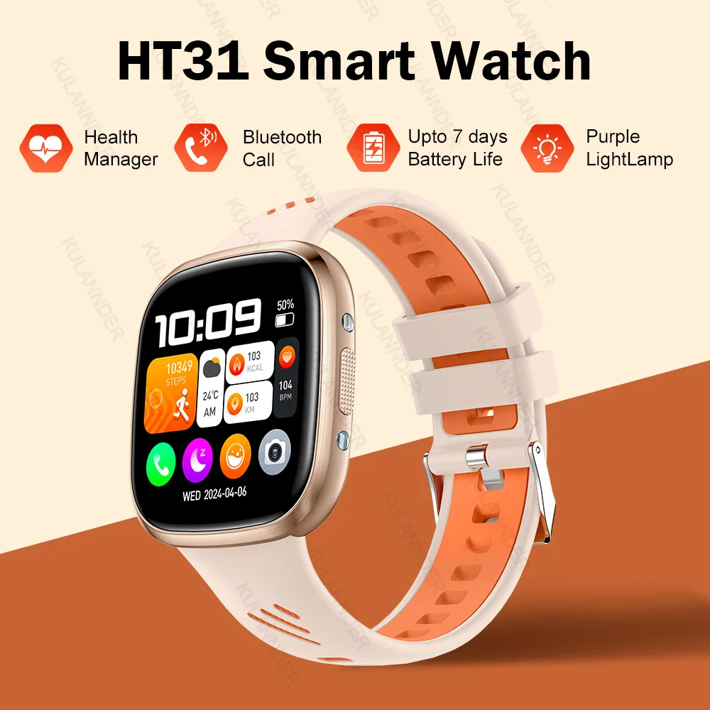 New For Apple Huawei LED Flashlight Man Smart Watch Bluetooth Call Sleep Heart rate Blood pressure Health Manager Smartwatch