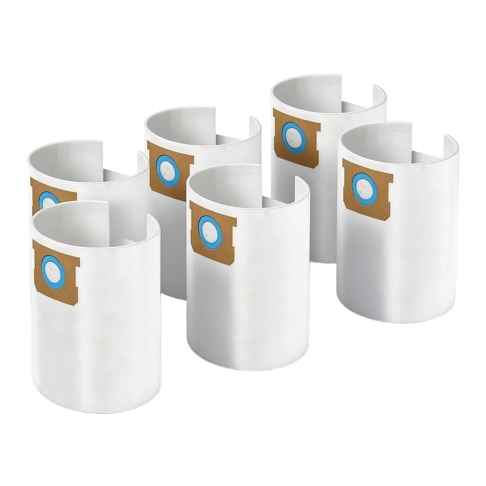 6 Pack White Paper Dust Bags For 10-14 Gallon Wet Dry Vacuum Cleaner Type F I Replacement Filter Accessories